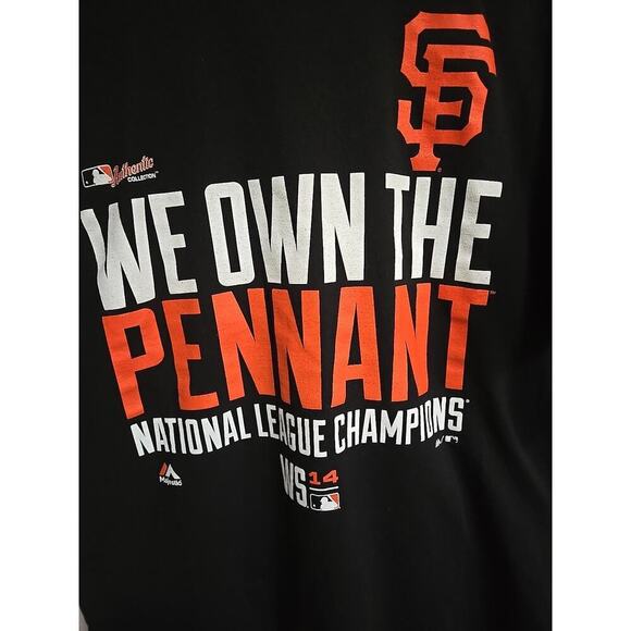 Majestic Giants We Own The Pennant T-Shirt National League Champions Large Black - Picture 3 of 8